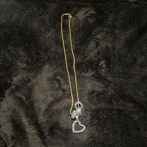 Dazzling Gold Heart Necklace with Crystal Accents